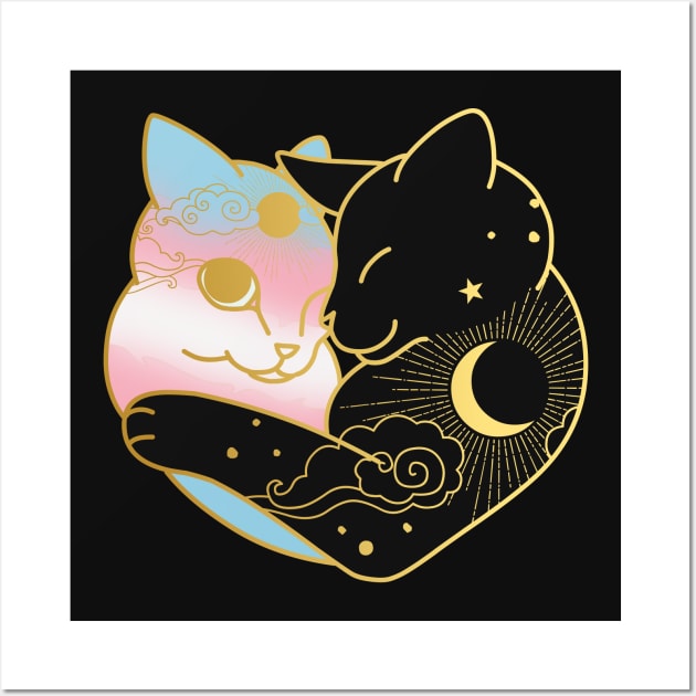 Transgender Celestial Cat Heart Wall Art by Psitta